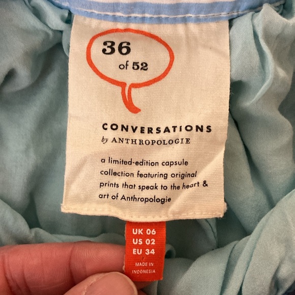 Conversations By Anthropology Blue & White Venice Travel Romantic Skirt Small - Picture 3 of 7